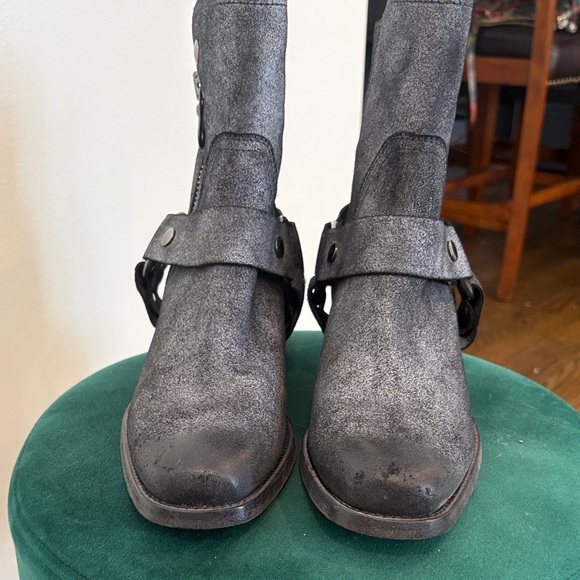Frye Distressed Black Ankle Booties - Picture 7 of 7
